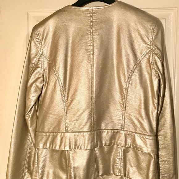 NEW🔥Metallic Nine West LEATHER Jacket - Picture 2 of 6